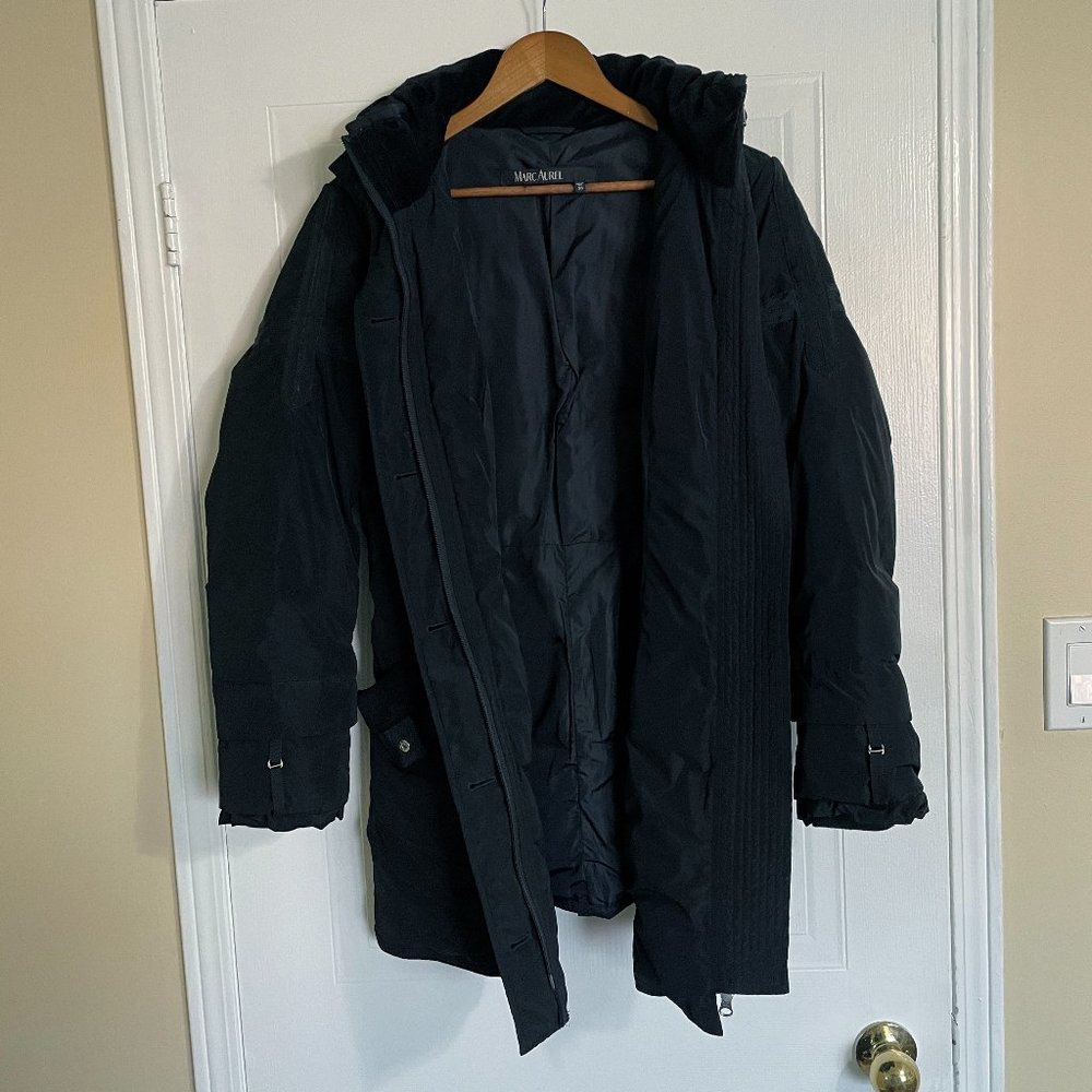 Marc Aurel Black Belted Down Winter Jacket